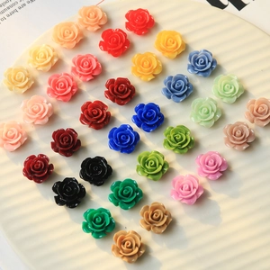 Korean Style Cream Candy Color Resin Rose Flower Charms For DIY Handmade Earrings Hair Clips Phone Case Craft Decoration Supplies