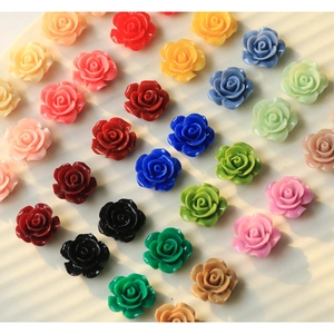 Colorful 3D resin rose flower charms for DIY jewelry and phone case decoration
