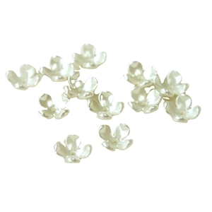 Pearlescent white acrylic orchid flower beads for DIY jewelry and hair accessories