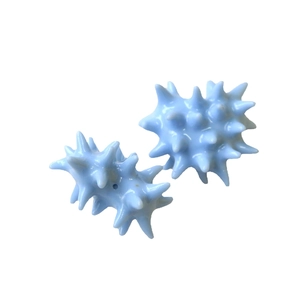 Light blue resin sea urchin spike beads for DIY jewelry and accessory crafting