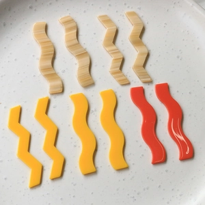 Accessoires DIY en acrylique ondulés et en zigzag pour boucles d'oreilles, 5 paires