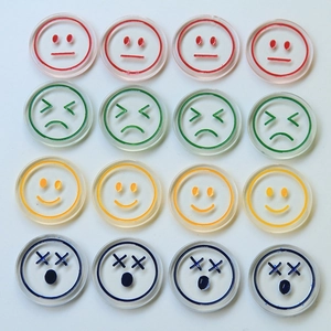 DIY Resin Smiley Face Round Flatback Cabochons Cute Translucent Expression Charms For Earrings Hair Accessories Phone Case Material