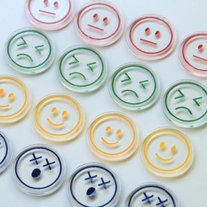 Colorful transparent resin smiley face charms for DIY jewelry and phone accessories