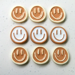 Cute Resin Smiley Face Round Disc DIY Craft Accessories For Jewelry Making Hairpin Phone Case Decor Resin Crafting Supplies