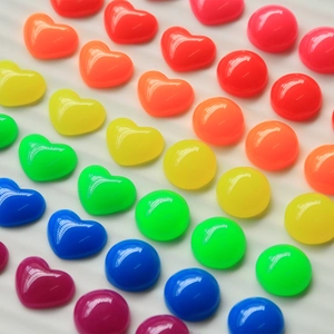 Colorful 12mm resin heart and round flatback cabochons for DIY crafts and nail art