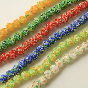 Colorful Millefiori glass flower beads for DIY jewelry and handmade accessories