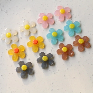 DIY colorful jelly resin flower charms for earrings and phone case making in various colors