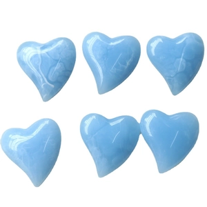 Ciondoli a cuore in resina azzurra con effetto fumo per gioielli e accessori fai da te