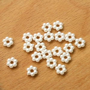 Retro Flower Artificial Pearl Hollow Beads Acrylic DIY Jewelry Accessories For Earrings Hair Clips Phone Case Decoration Jewelry