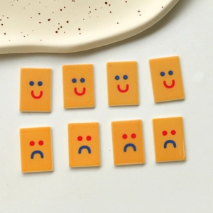 Ins Minimalista Faccina Sorridente Triste Giallo Tramonto Acrilico DIY Gioielli Accessorio Per Orecchini Fermagli Capelli