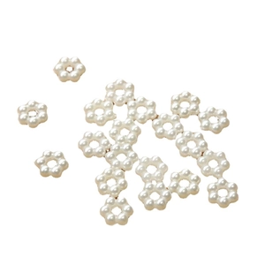 Retro Japanese acrylic hollow flower beads with pearl luster for DIY jewelry making