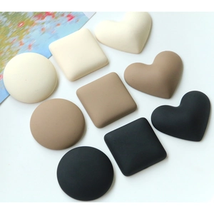 Matte resin DIY jewelry charms in heart, square, and round shapes with rubber finish