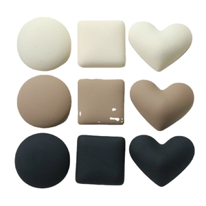 Matte resin geometric patches in round, square, and heart shapes for DIY jewelry making