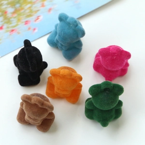 Pendentifs ours en acrylique floqué en six couleurs pour boucles d'oreilles DIY