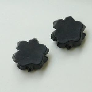 Japanese style black resin flower charms for DIY jewelry and hair accessories crafting