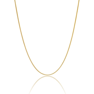Minimalist 18K gold plated stainless steel snake chain necklace with high polish finish