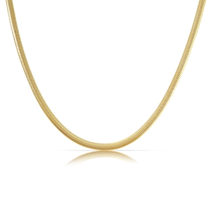 Classic 18K gold plated stainless steel snake chain necklace with a polished finish