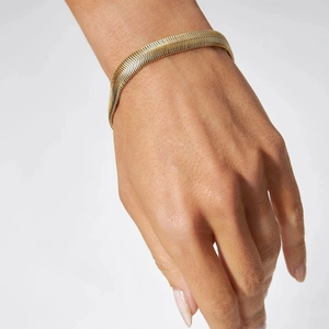 Minimalistische 18K vergulde roestvrijstalen slangenketting armband voor dames om pols