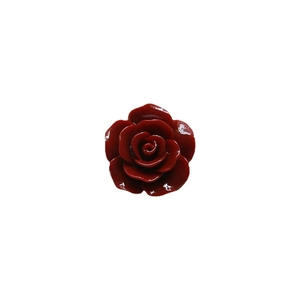 Three-dimensional dark red resin rose cabochon for DIY jewelry and hair accessories