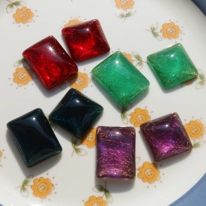 Translucent resin charms with gold silk texture for DIY jewelry in multiple colors