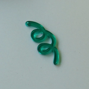 Transparante groene acryl spiraalvormige bladbedeltjes voor DIY oorbellen en sieraden