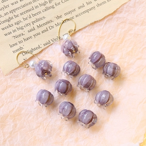 Cuentas de lirio de los valles de cristal púrpura con perlas para joyería artesanal DIY