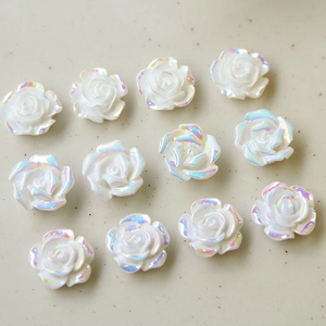 Vintage Irisierende Imitationsperle Rose Blume DIY Schmuck Zubehör Für Ohrringe Haarnadel Armband Basteln Zubehör