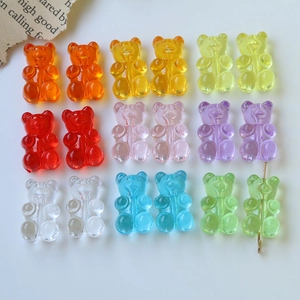 Simpatiche Perline a Forma di Orsetto in Acrilico Con Foro Verticale per la Creazione di Gioielli Fai-da-te Orecchini Fatti a Mano Braccialetti Portachiavi Pendenti in Resina