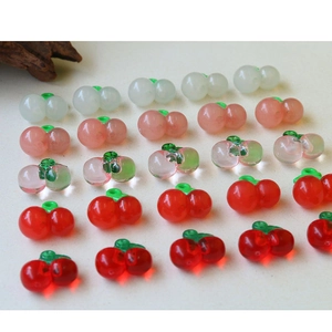 Charmante 3D acryl kersenhangers in diverse kleuren met bladdetails voor DIY-sieraden