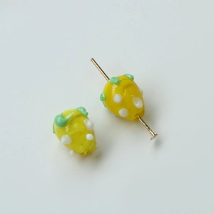 DIY colorful dotted strawberry glass beads for handmade hair accessories and keychains