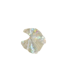 Pearlescent shell-shaped resin charm with holographic glitter for DIY jewelry making