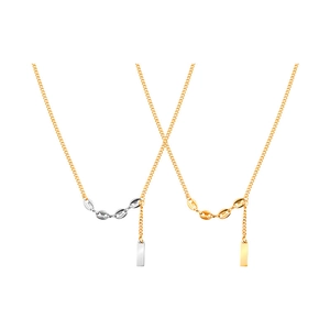 Stylish gold and silver coffee bean link necklaces made of high-quality titanium steel