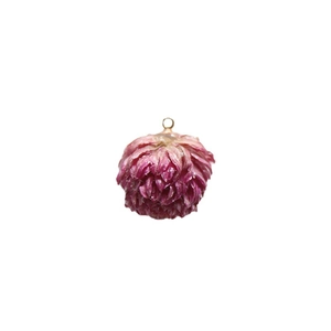 Pink purple dried flower resin pendant with gold ring for DIY jewelry making and crafts