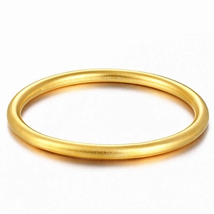 Classico bracciale rigido in oro massiccio con finitura opaca e punzonatura interna
