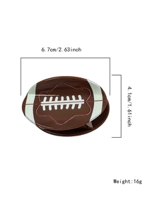 Rugby shaped brown hair claw clip for women, size 6.7cm by 4.1cm and 16g weight