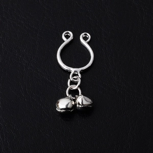 Gothic Non-Piercing Alloy Bell Nipple Clamps Silver Electroplated U-Shape Body Jewelry For Unisex Alternative Party Accessory
