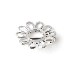 Nippelpiercing aus Edelstahl mit hohlem achtblättrigem Blumendesign in Silberglanz