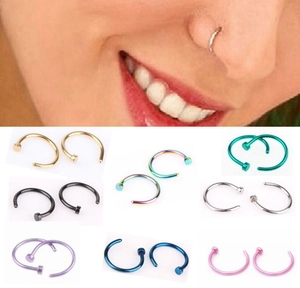C-förmige Nasenringe aus Edelstahl Galvanisiert Bunter Körperpiercing-Schmuck Für Damen Herren Minimalistischer Nasenstecker Ringe