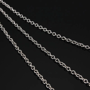 Catena per capezzoli in acciaio inossidabile argento lucido con maglie a O lucide