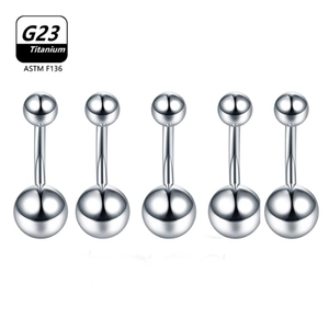 G23 Titan Bauchnabelpiercing Schmuck Curved Barbell Belly Ring ASTM F136 Medizinisches Titan Doppelball Nabelpiercing