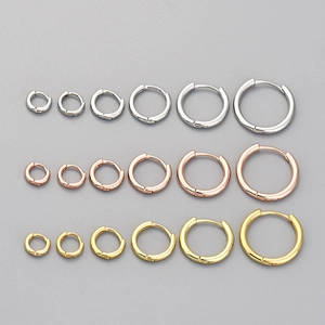 Orecchini a Cerchio in Rame Lucido Minimalisti Con Perno in Argento Sterling 925 Oro Argento Oro Rosa Huggies da Donna Gioielli