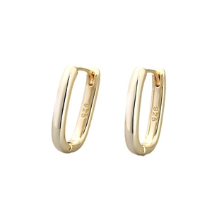 Orecchini a cerchio ovali minimalisti in argento sterling 925 placcati oro