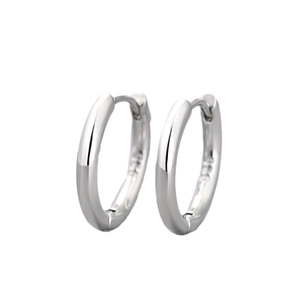 Orecchini a cerchio Huggies in argento sterling S925 lucido dal design minimalista