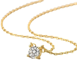 Collier en or avec pendentif diamant rond brillant et chaîne O au design minimaliste