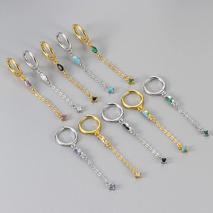 Orecchini a Cerchio con Nappa a Goccia d'Acqua in Rame per Donna Orecchini Pendenti Lunghi con Strass Colorati Esagerati