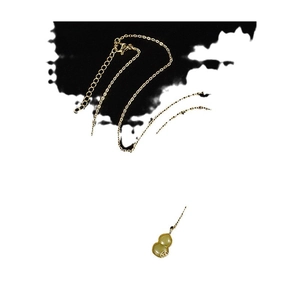 Collana con ciondolo a forma di zucca in giada Hetian stile cinese con catena d'oro