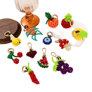 Colorful fruit pendant charms with 18K gold plated clasps for DIY jewelry making