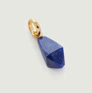 Collier DIY avec pendentif géométrique en lapis-lazuli et bélière en or poli brillant
