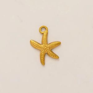 Pendente stella marina placcato oro 18K con trama dettagliata per gioielli DIY