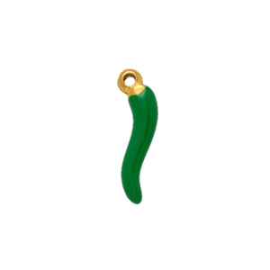 Colgante de chile verde en acero inoxidable chapado en oro de 18K para joyería